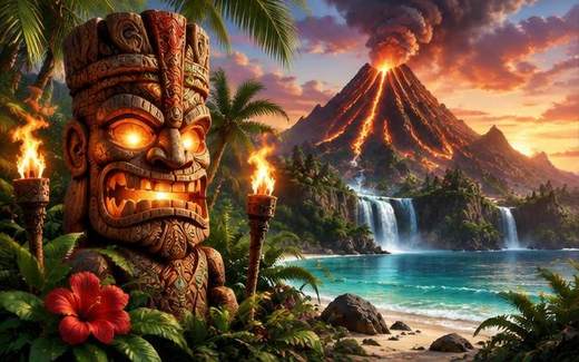 Tiki Inferno — ilustrație de joc