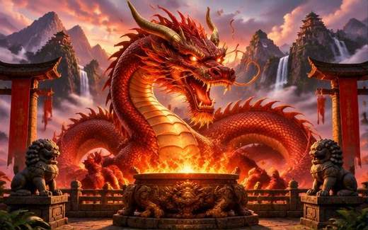 Red Dragon Shrine — ilustrație de joc